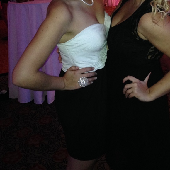 Block Color Black and White Cocktail Dress - Picture 6 of 6